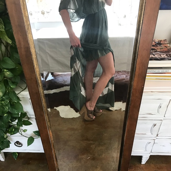 Gypsy 05 Green Tie-Died Long Dress - Picture 5 of 8